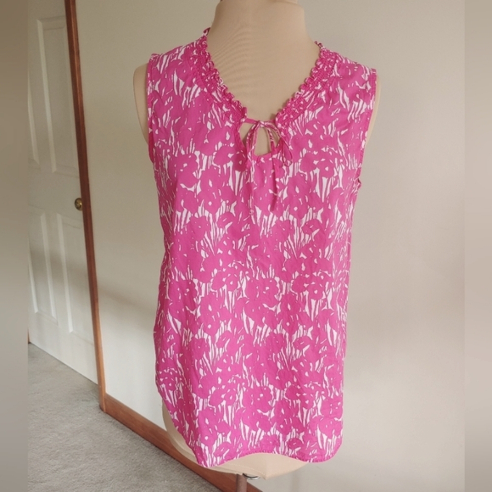 EUC 🌺 Lands' End cotton peasant sleeveless top
